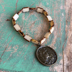 Czech Glass Bronze Big Medal Bracelets