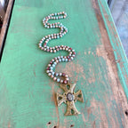 Knotted Two Tone OLG Cross Necklace