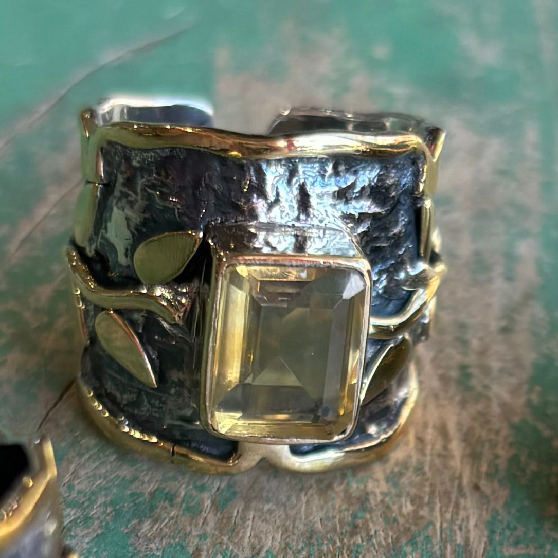 Stems And Gems Adjustable Ring