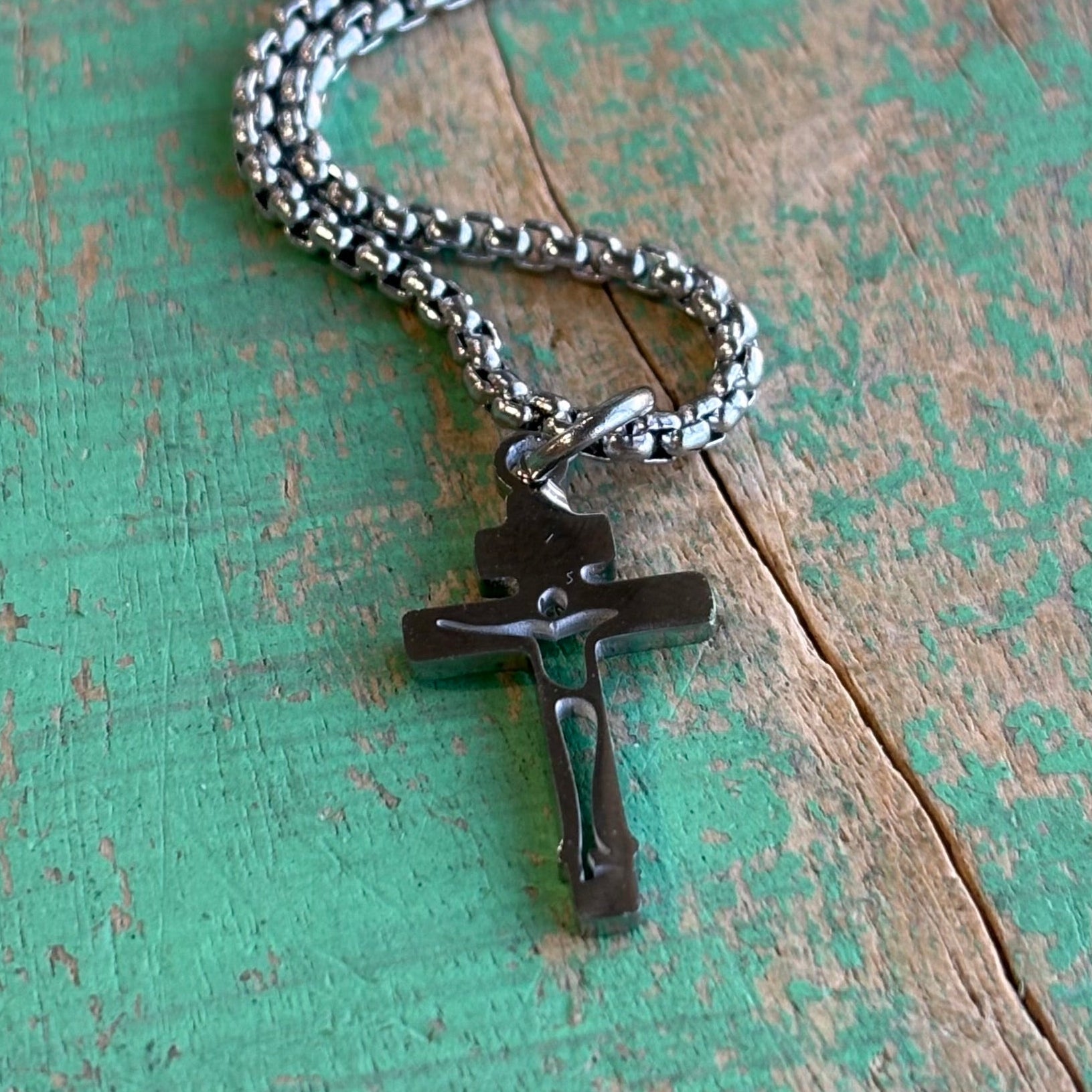 Small Cutout Crucifix Necklace