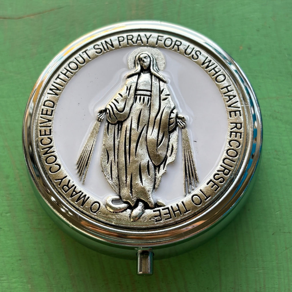 Metal Pyx Box - 2" With Sacred Images