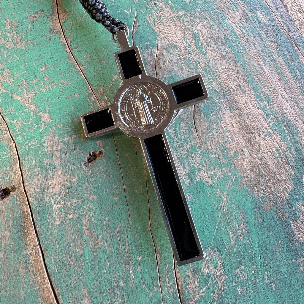 St. Benedict Black Paracord Rosary