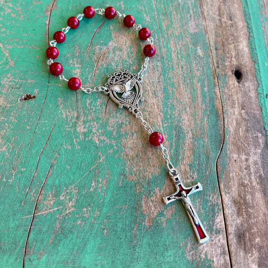 Red Confirmation Holy Spirit Decade Rosary