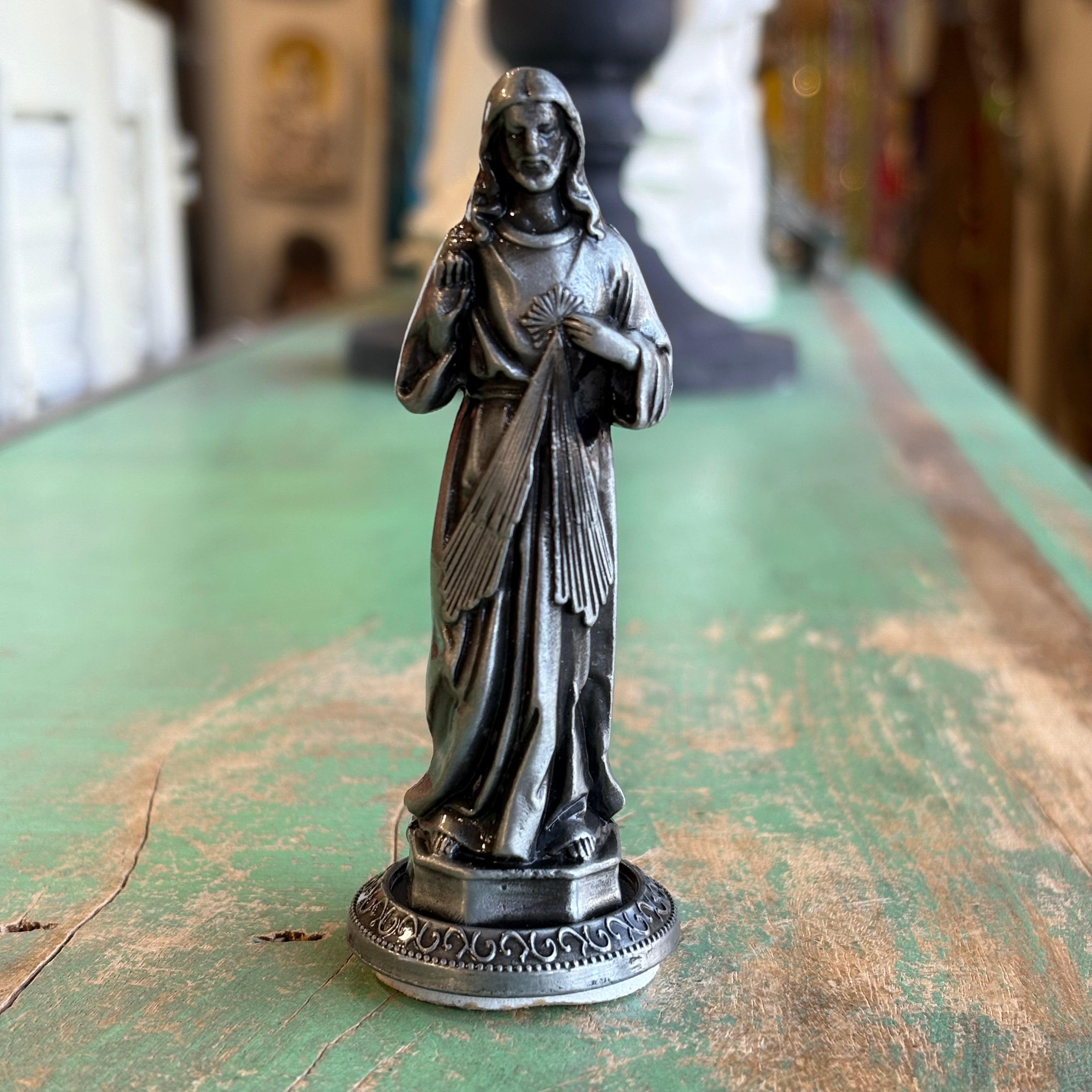 Small Silver 3 1/2" Metal Statues