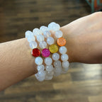 Joyful White Agate St Benedict Bracelet