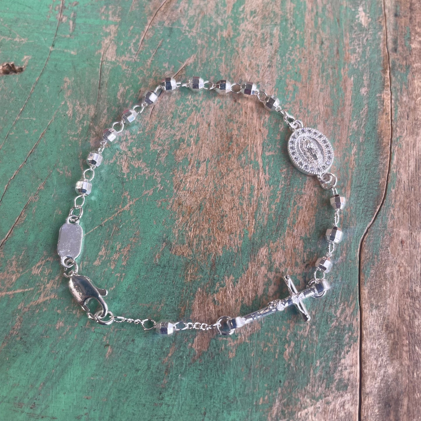 Silver Plated OLG Rosary Necklace or Bracelet