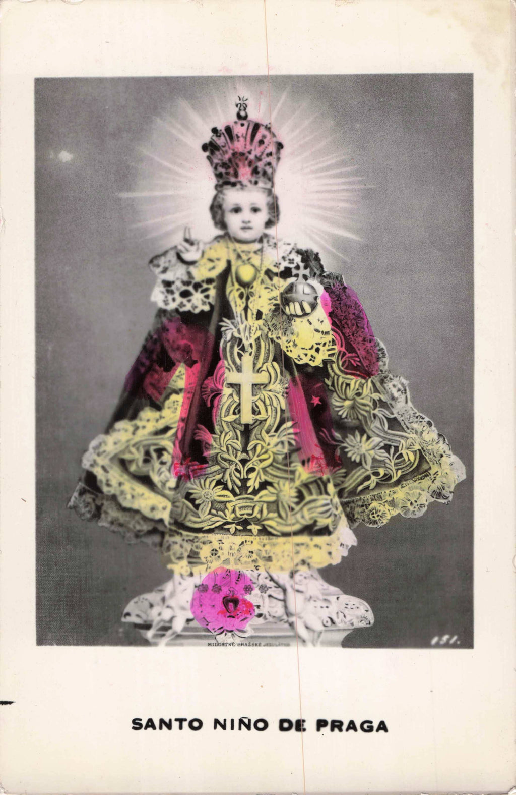 Religious Hand-Tinted Card, Mx.- Santo Niño de Praga, PSC10