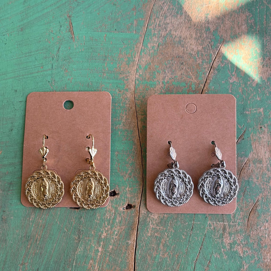 Our Lady of Guadalupe Earrings – Gold or Silver