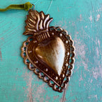 Small 4" Sacred Heart Tin Ornament
