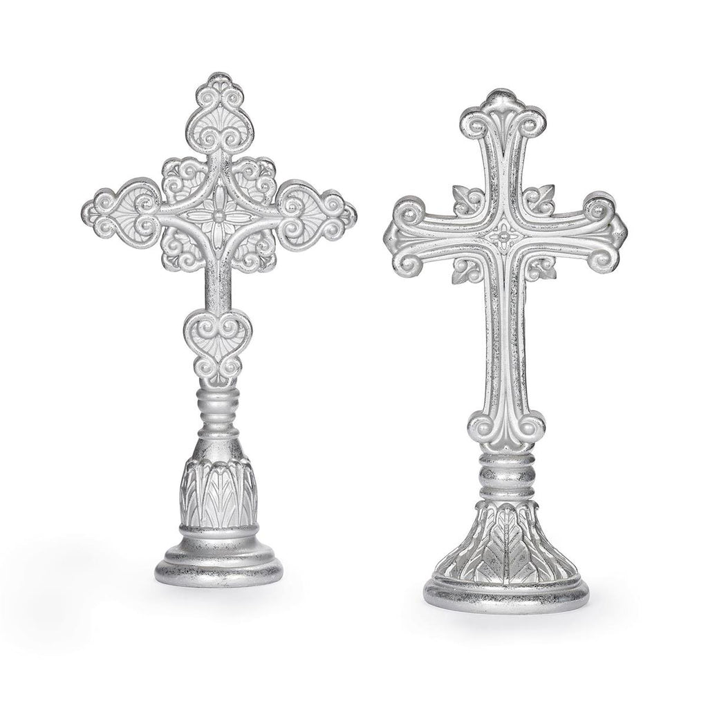 12" Standing Silver Cross
