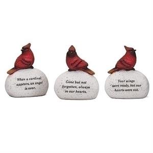 Cardinal on Stone 4" Assorted