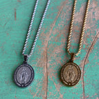 Stainless Steel Miraculous Medal Rope Chain Necklace