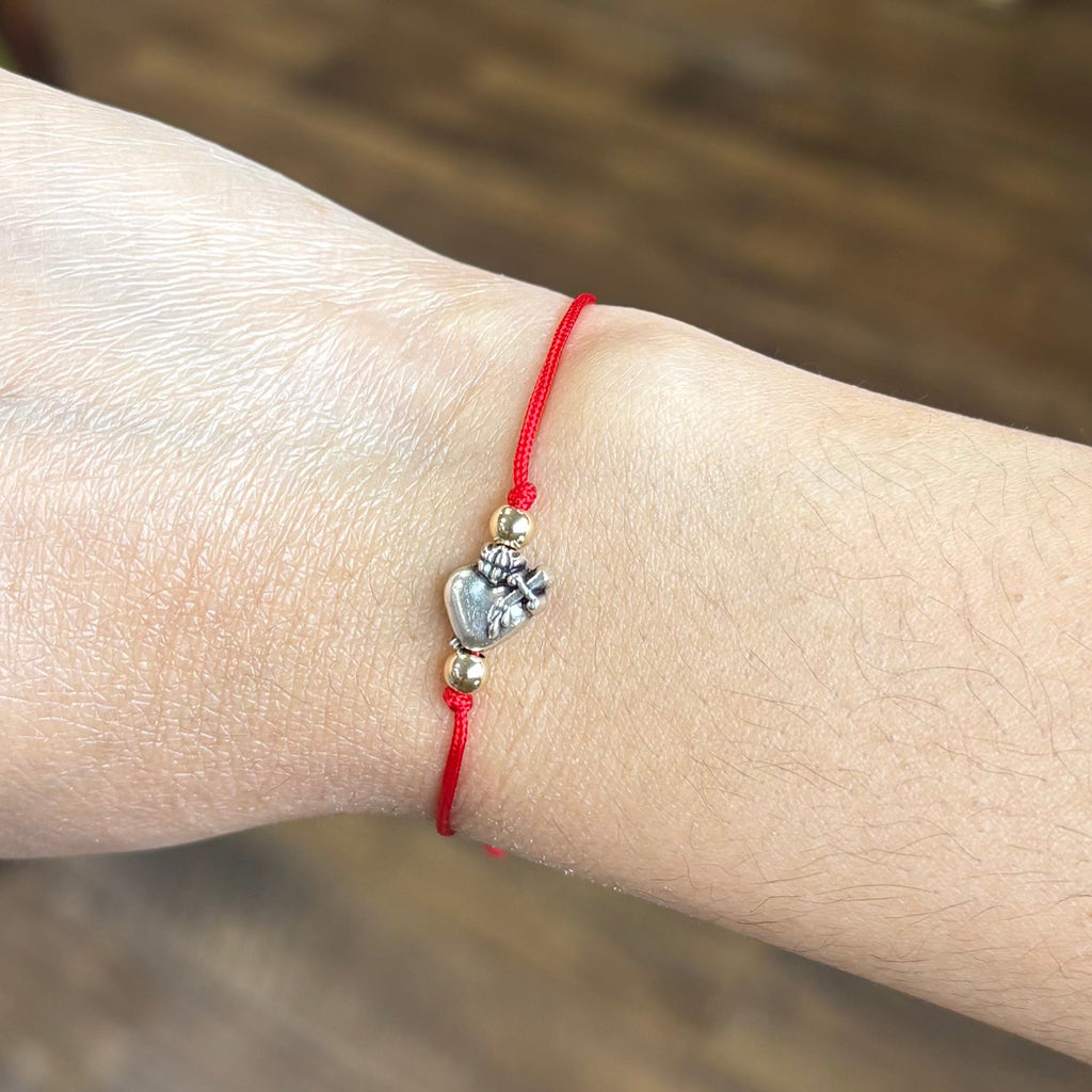 Sacred Heart Red String Bracelet