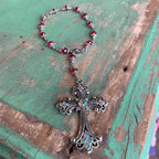 Red Crystal Cross Car Blessing