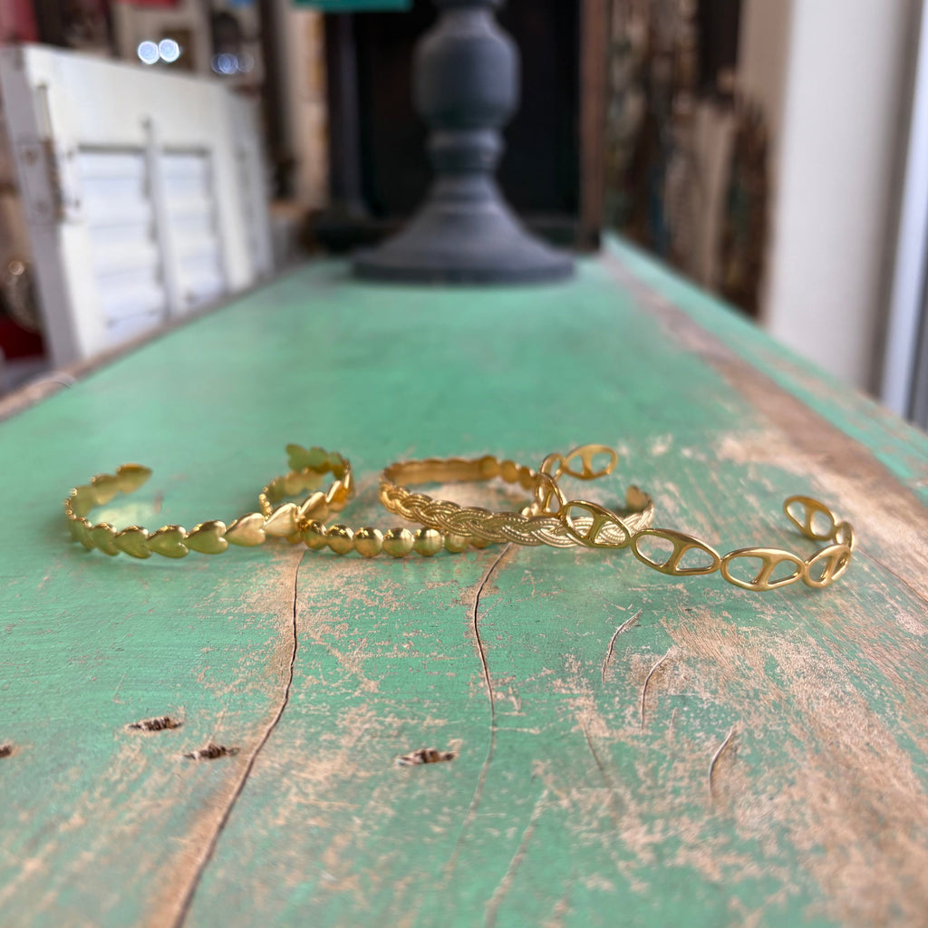 Gold Stainless Steel Cuff Bracelets