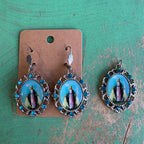 Our Lady Fancy Earrings or Pendant