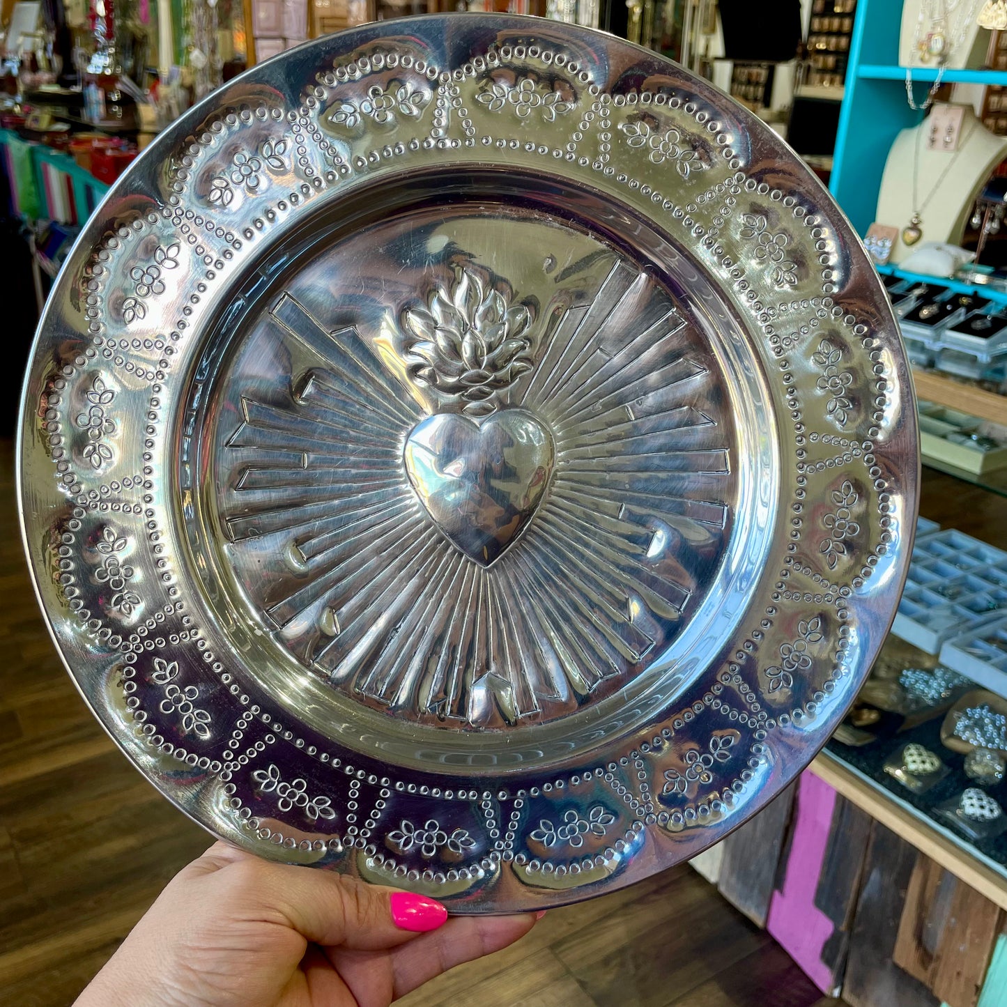 Aluminum Sacred Heart Platter