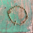 Gold St Benedict Rosary Decade Bracelet