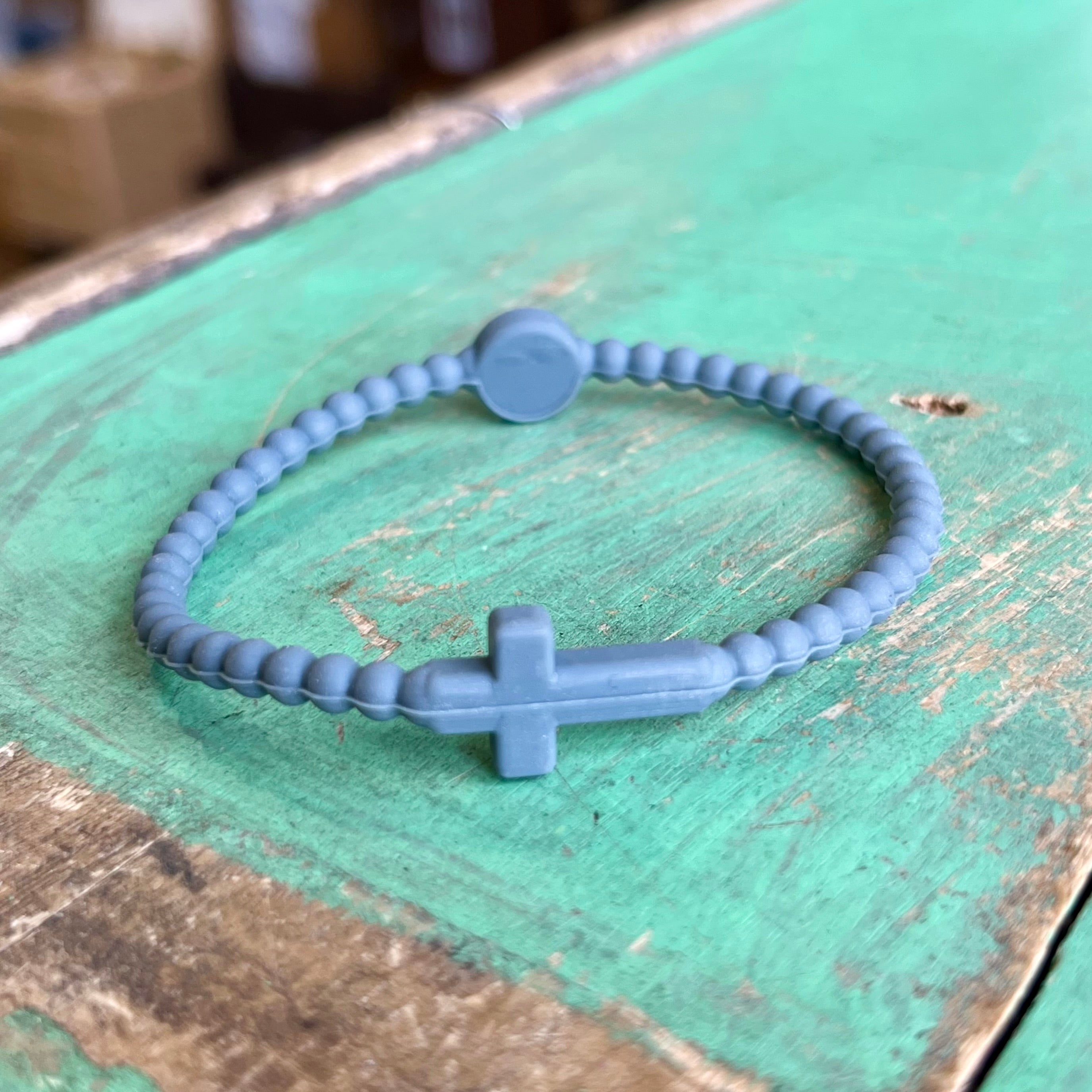 Silicone Side Cross Beaded Bracelet