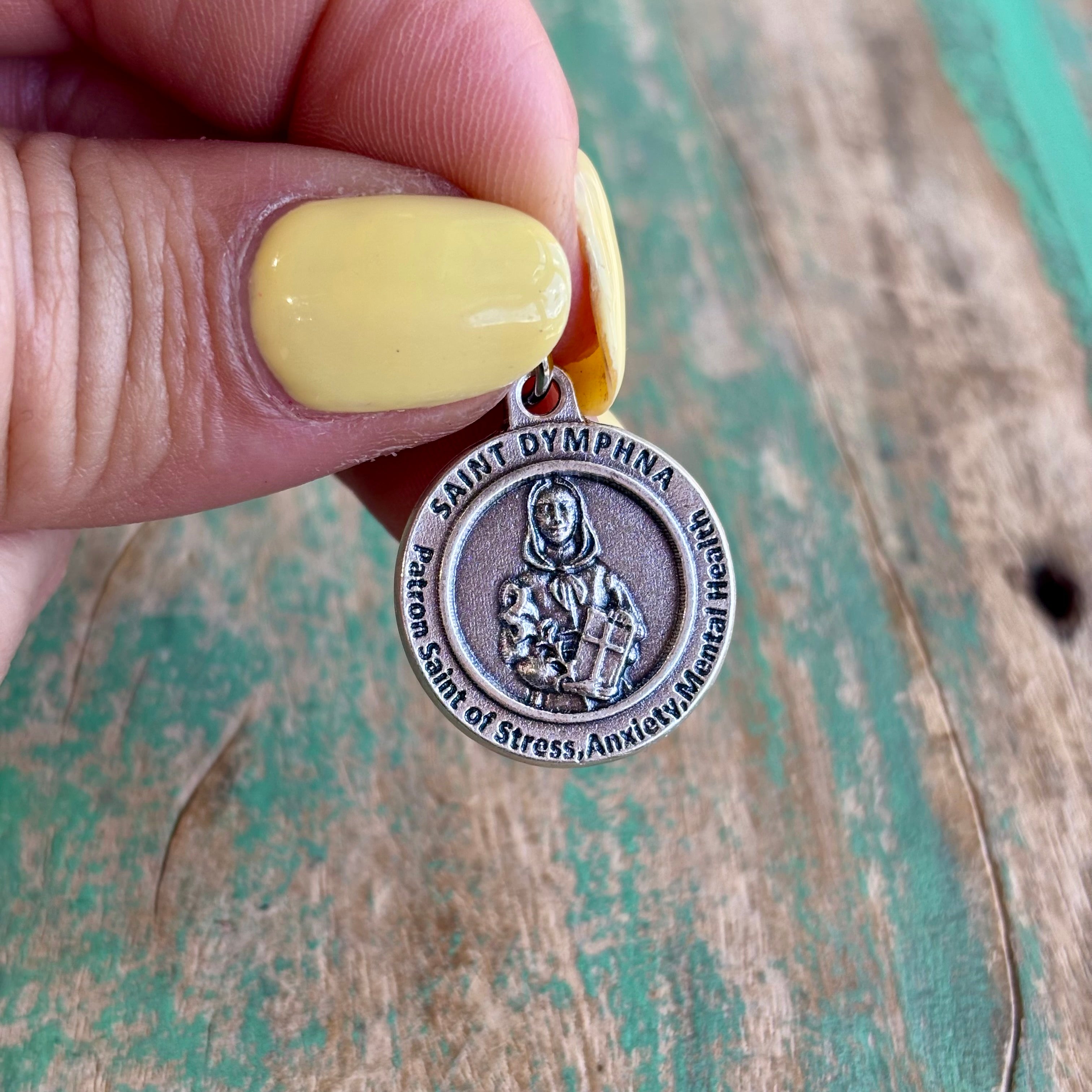 St Dymphna Round Italian Medal (Stress or Alzheimers and Dementia)