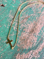 Side Cross Sterling Silver Necklace