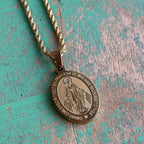 Stainless Steel Miraculous Medal Rope Chain Necklace