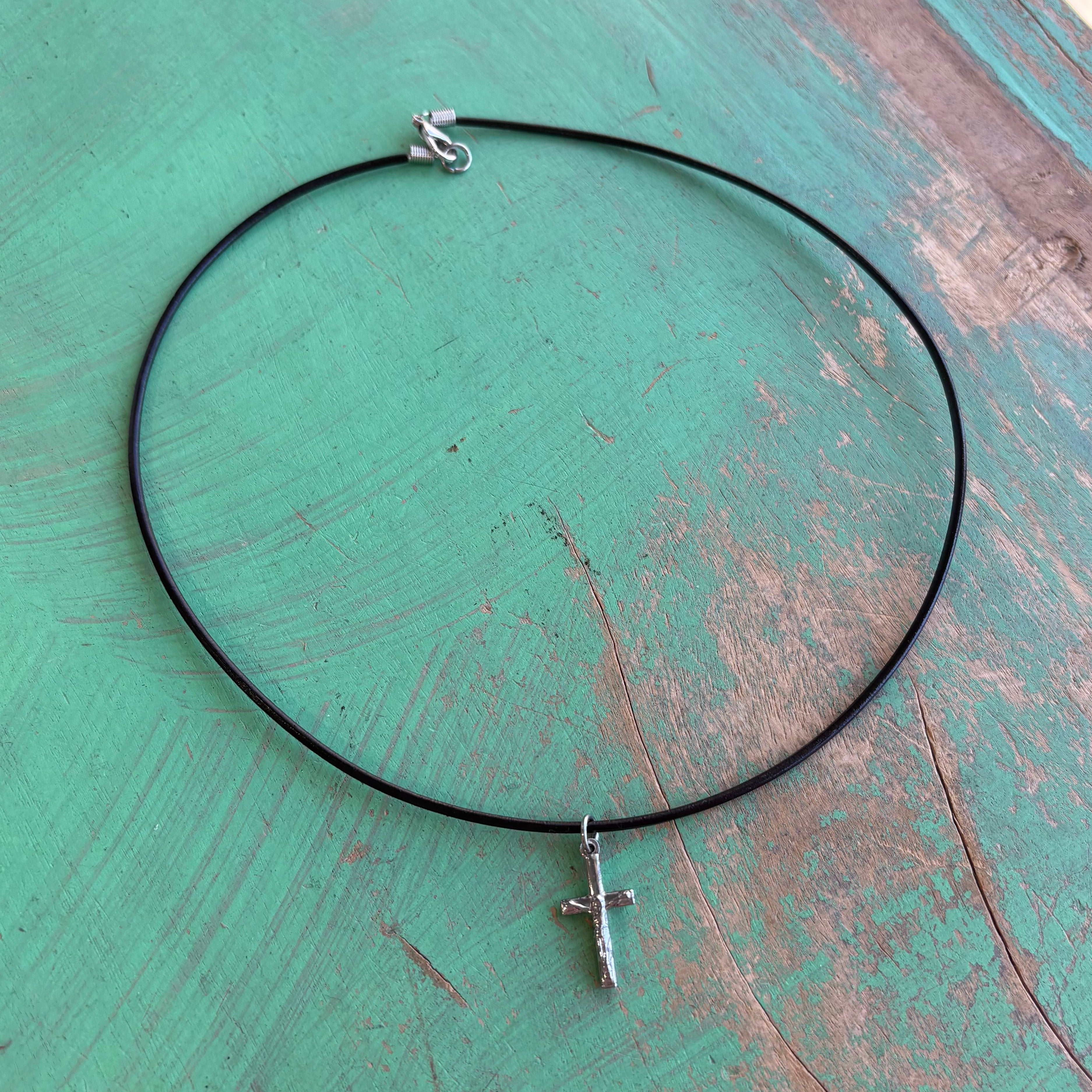 Leather Cord Stainless Steel Medals Necklace