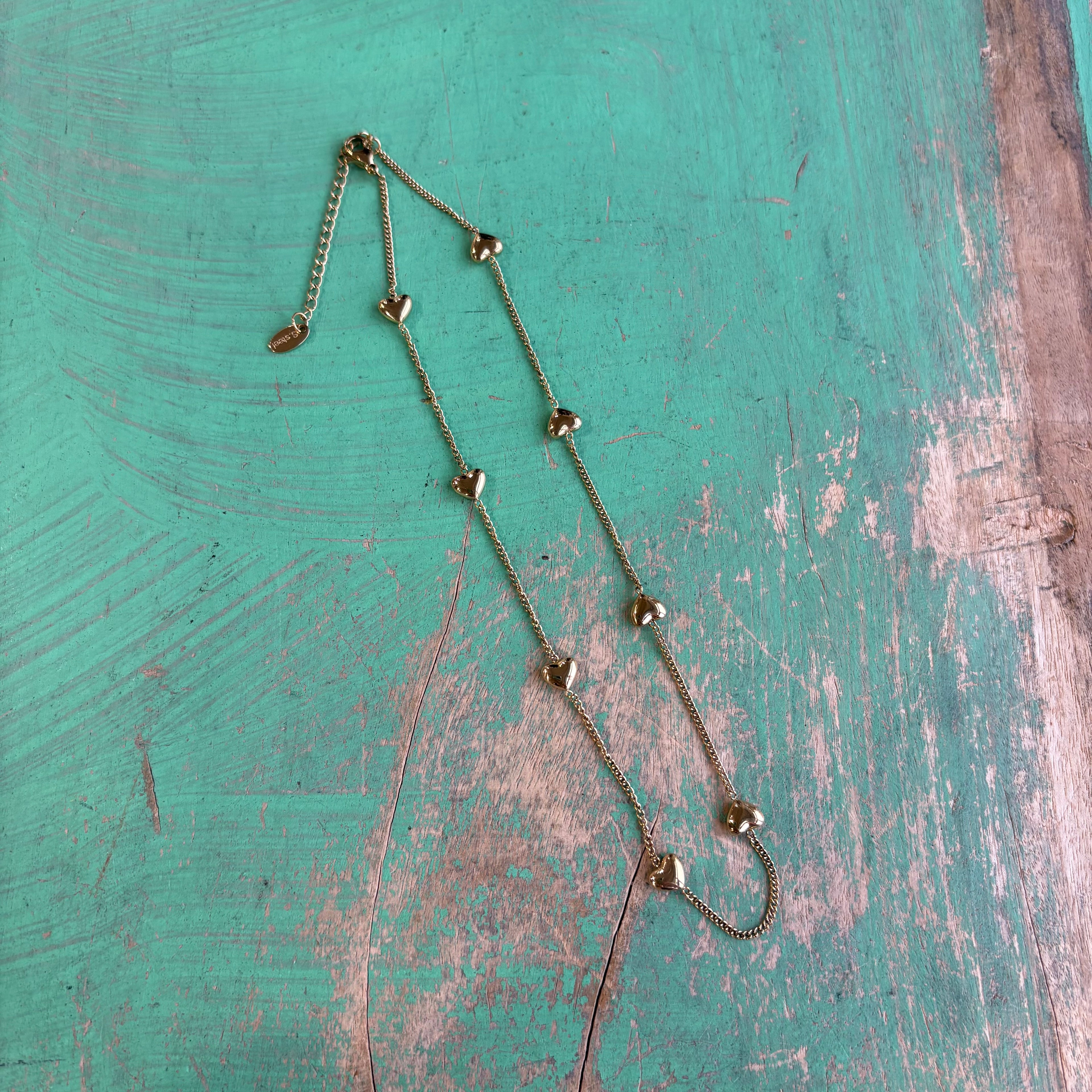 Floating Hearts Hold Stainless Steel Necklace