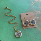 Two Tone Pearl St Benedict Necklace or Earrings