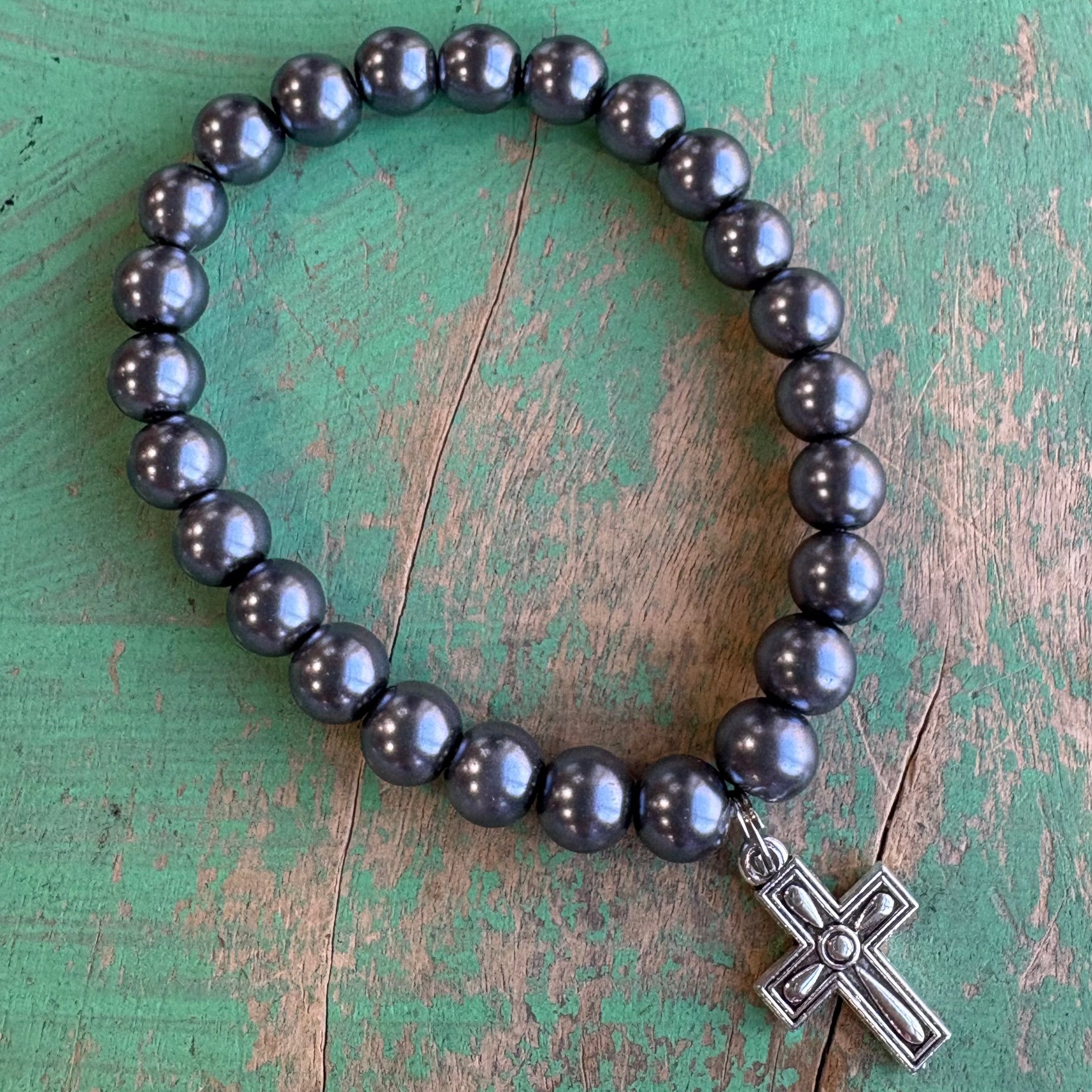 Beautiful Glass Pearl Faith Bracelets