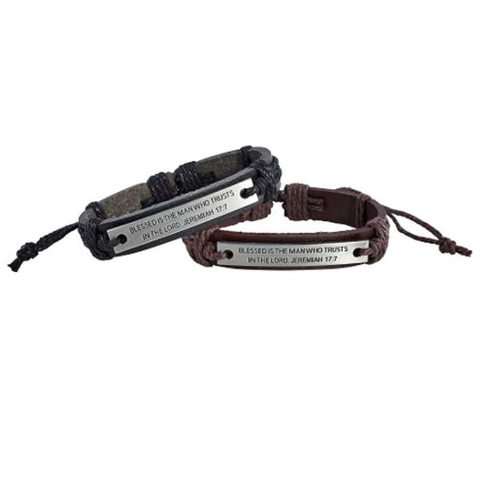 Blessed is the Man Leather Bracelets