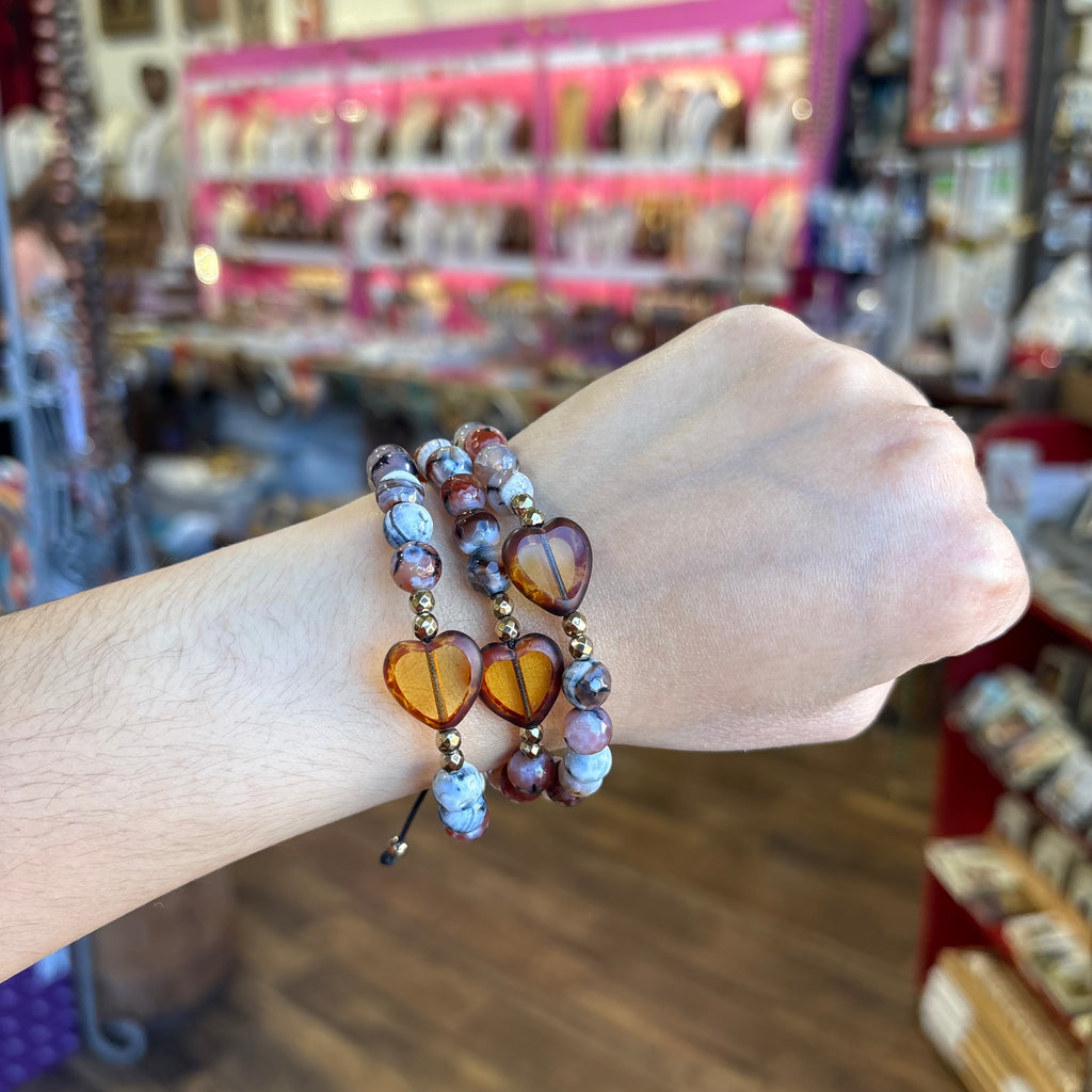 Hearts of Gold Rosary Wrap Bracelet