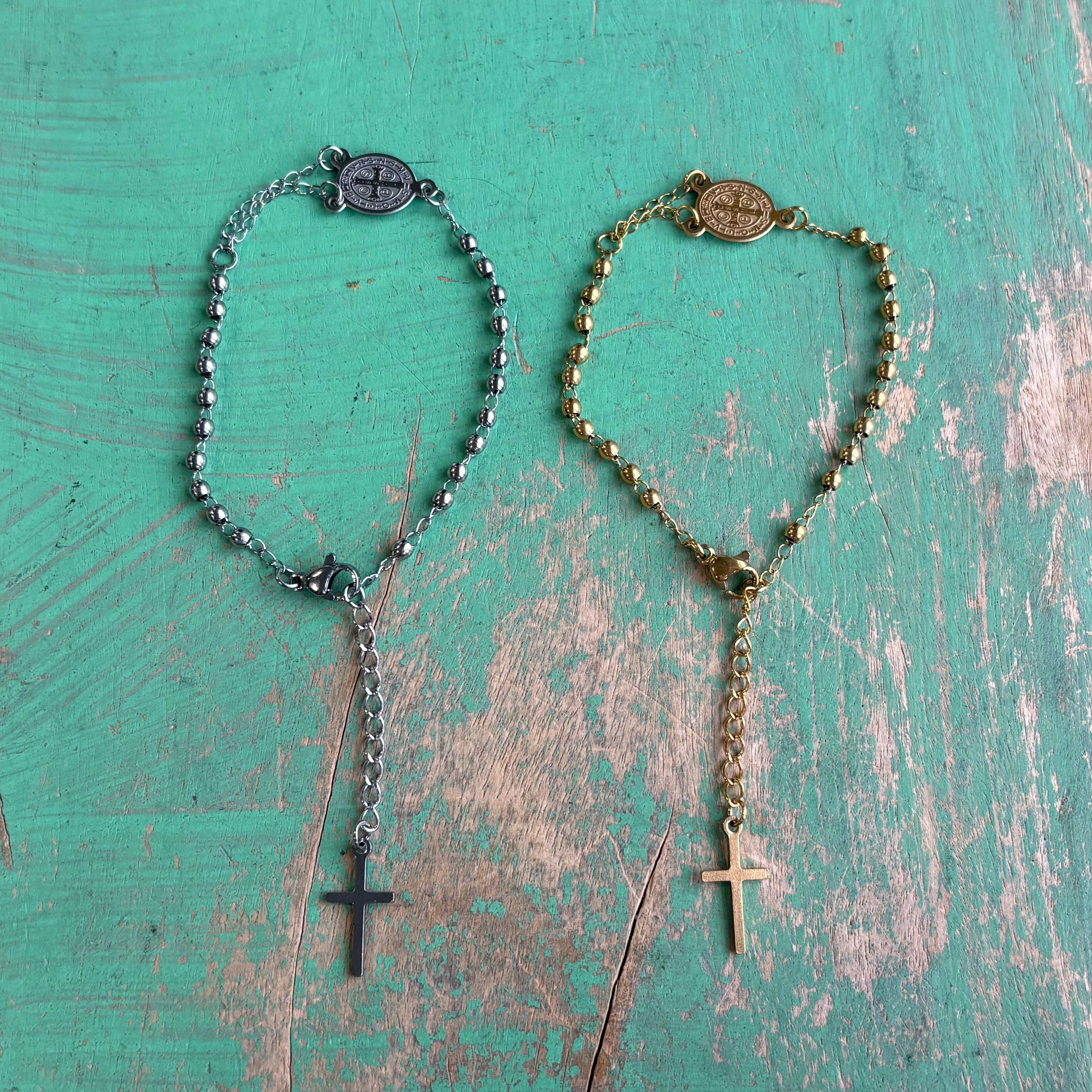 Stainless Steel Two Decade Rosary Bracelet