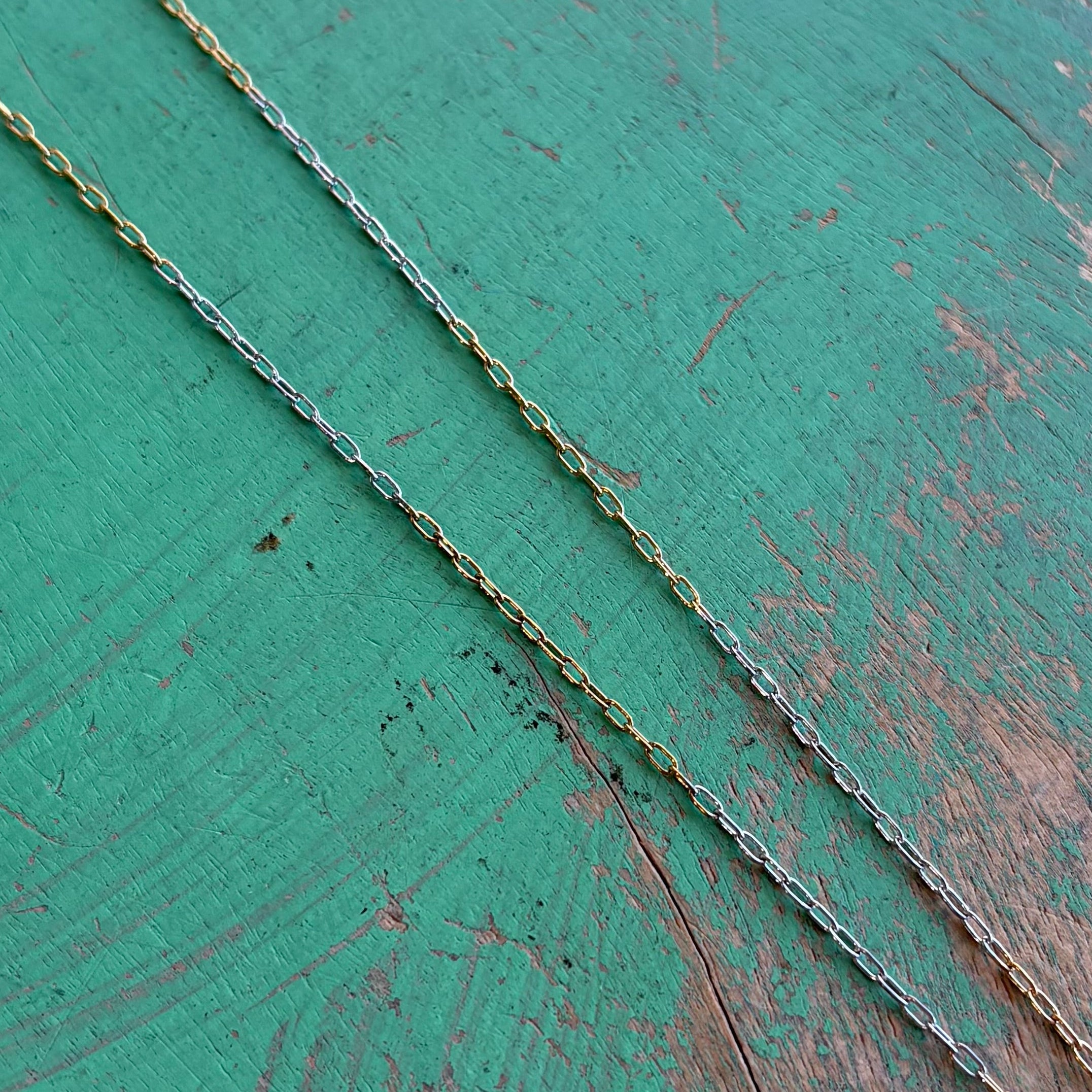 Cross My Heart Two Tone Chain Necklace