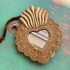 Sacred Heart Ex-Voto Mini Mirror Collection – 6” Antique Gold | 4 Styles