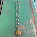 Moonstone Vintage Medal Necklace
