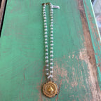 Moonstone Vintage Medal Necklace