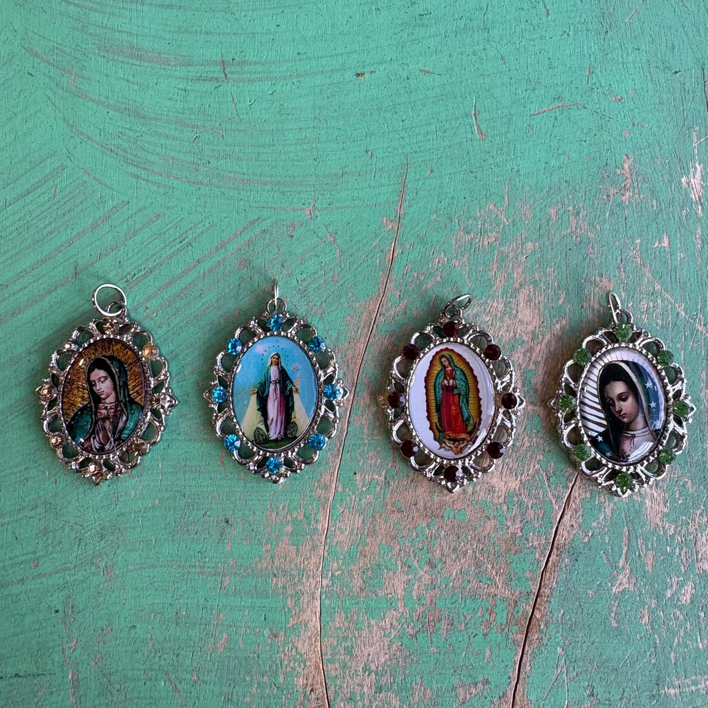Our Lady Fancy Earrings or Pendant