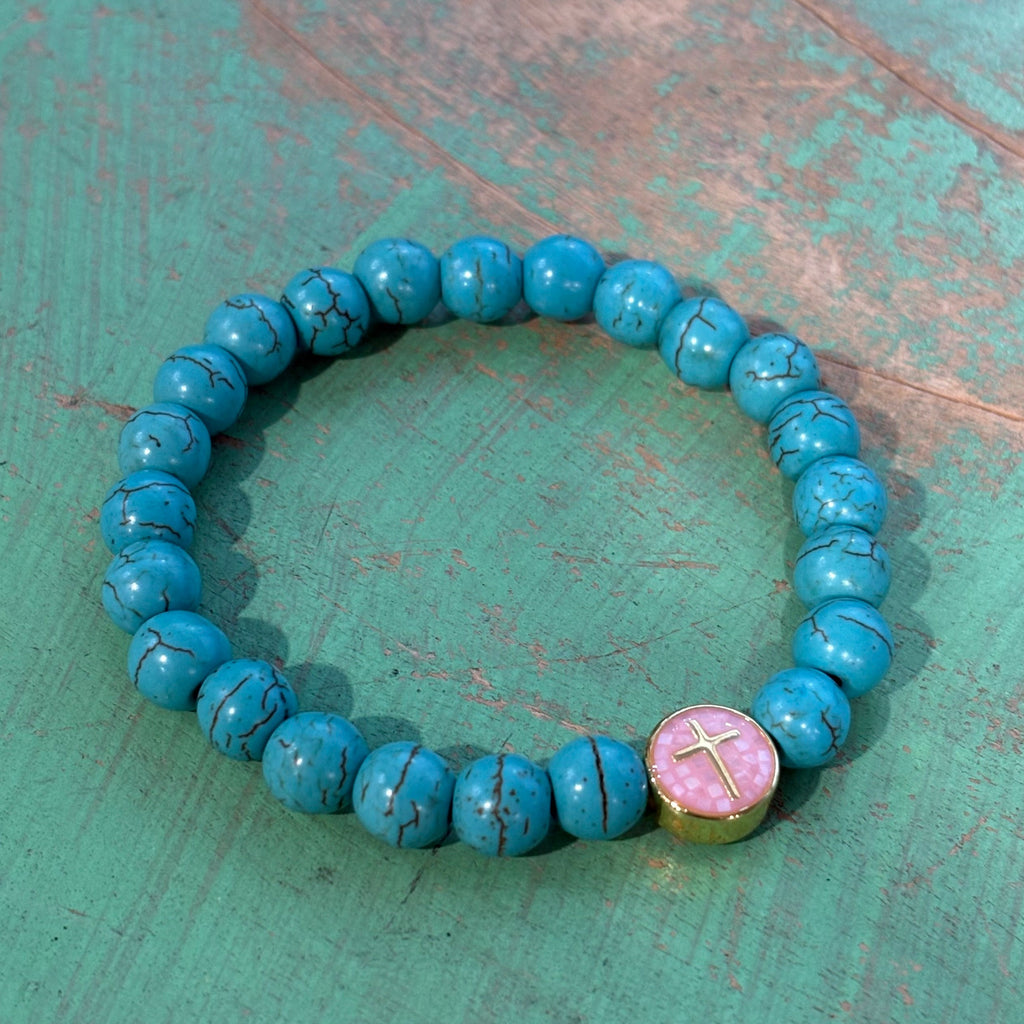 Mosaic Cross Turquoise Bracelet