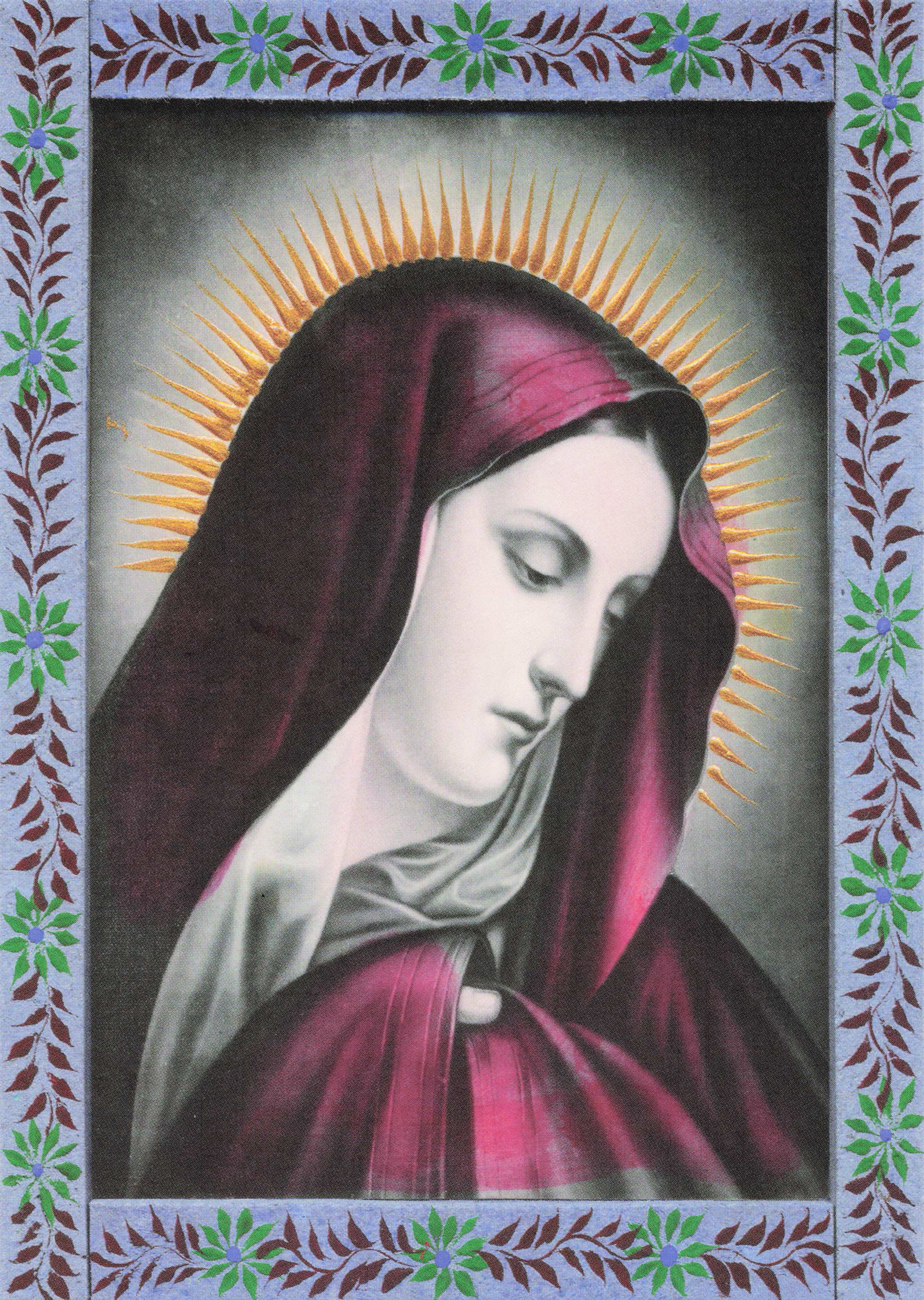 Saints Estampas Postcards -  Virgin Dolorosa
