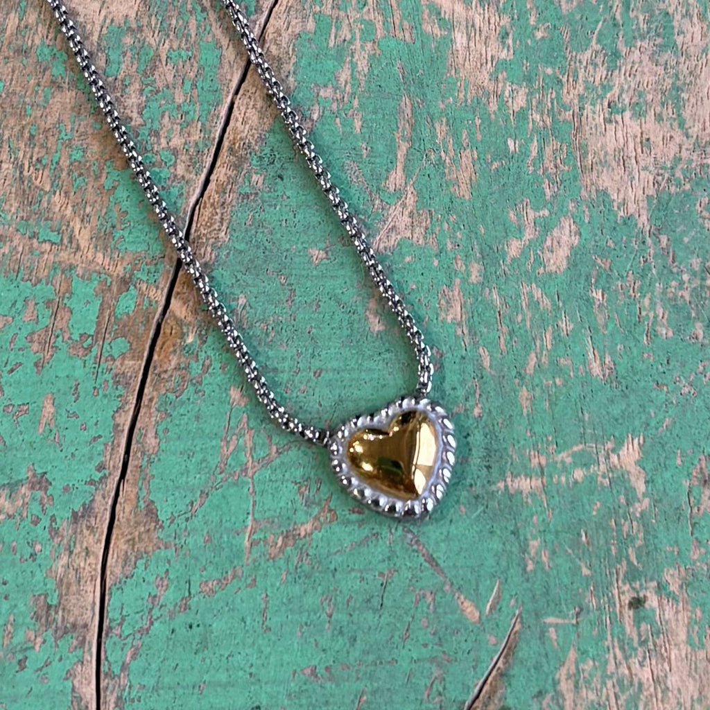 Faithful Love Two Tone Necklace or Earrings