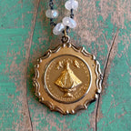 Moonstone Vintage Medal Necklace