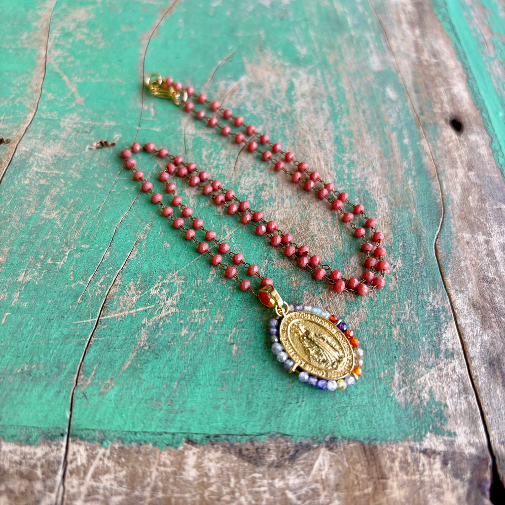 Shades of Fall Miraculous Medal Necklace