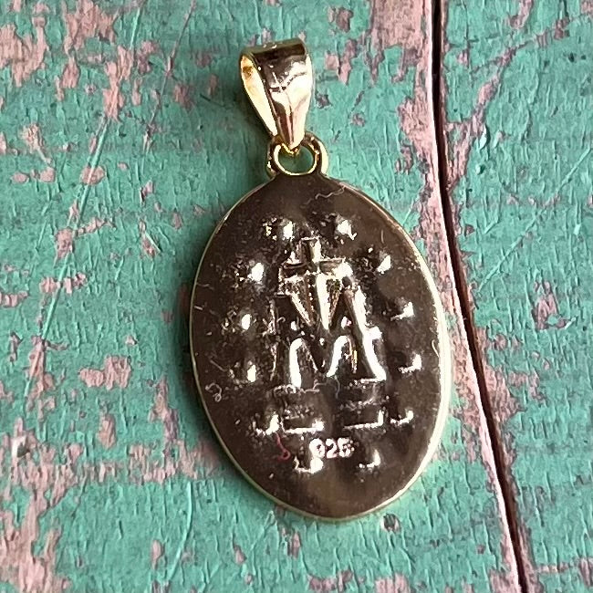 Small Sterling Silver Miraculous Medal Necklace