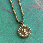 St Michael The Archangel Gold Pendant Necklace