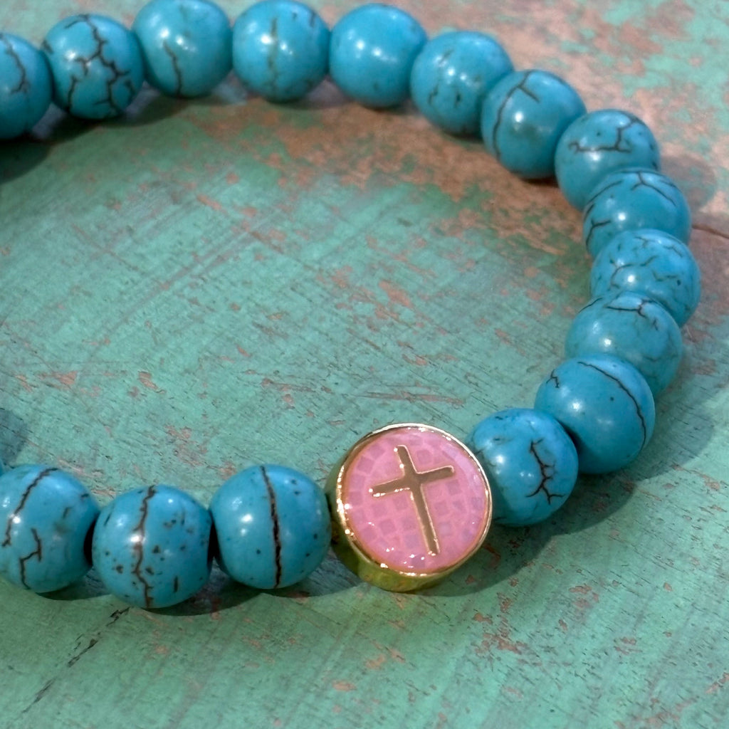 Mosaic Cross Turquoise Bracelet