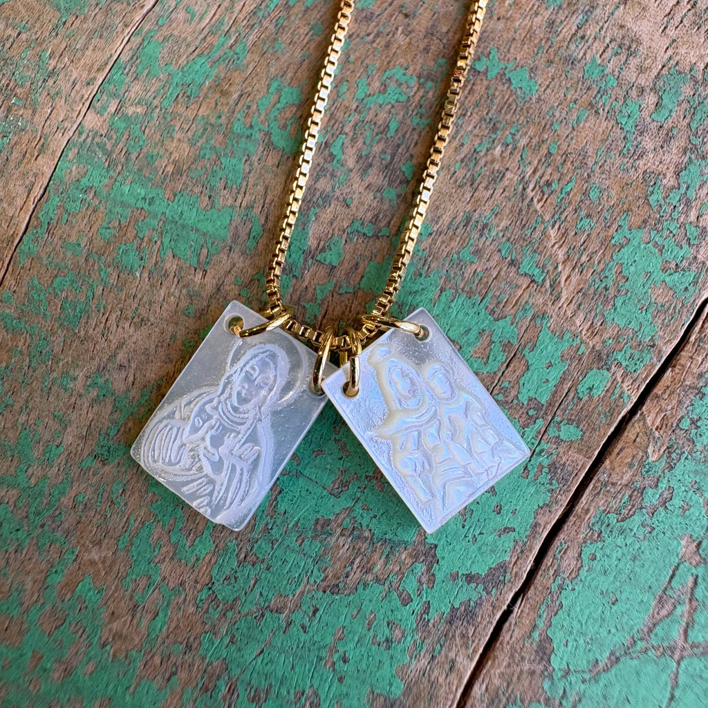 Shell Scapular 18K Gold Plated Necklace