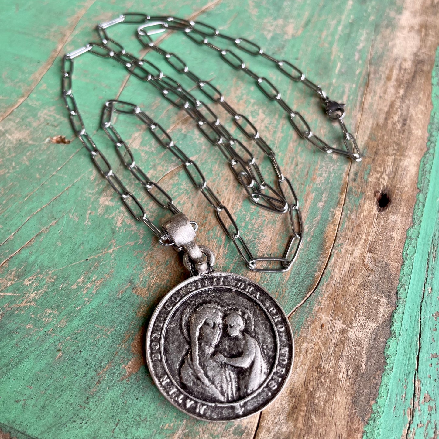 Long Paperclip Faith Necklace