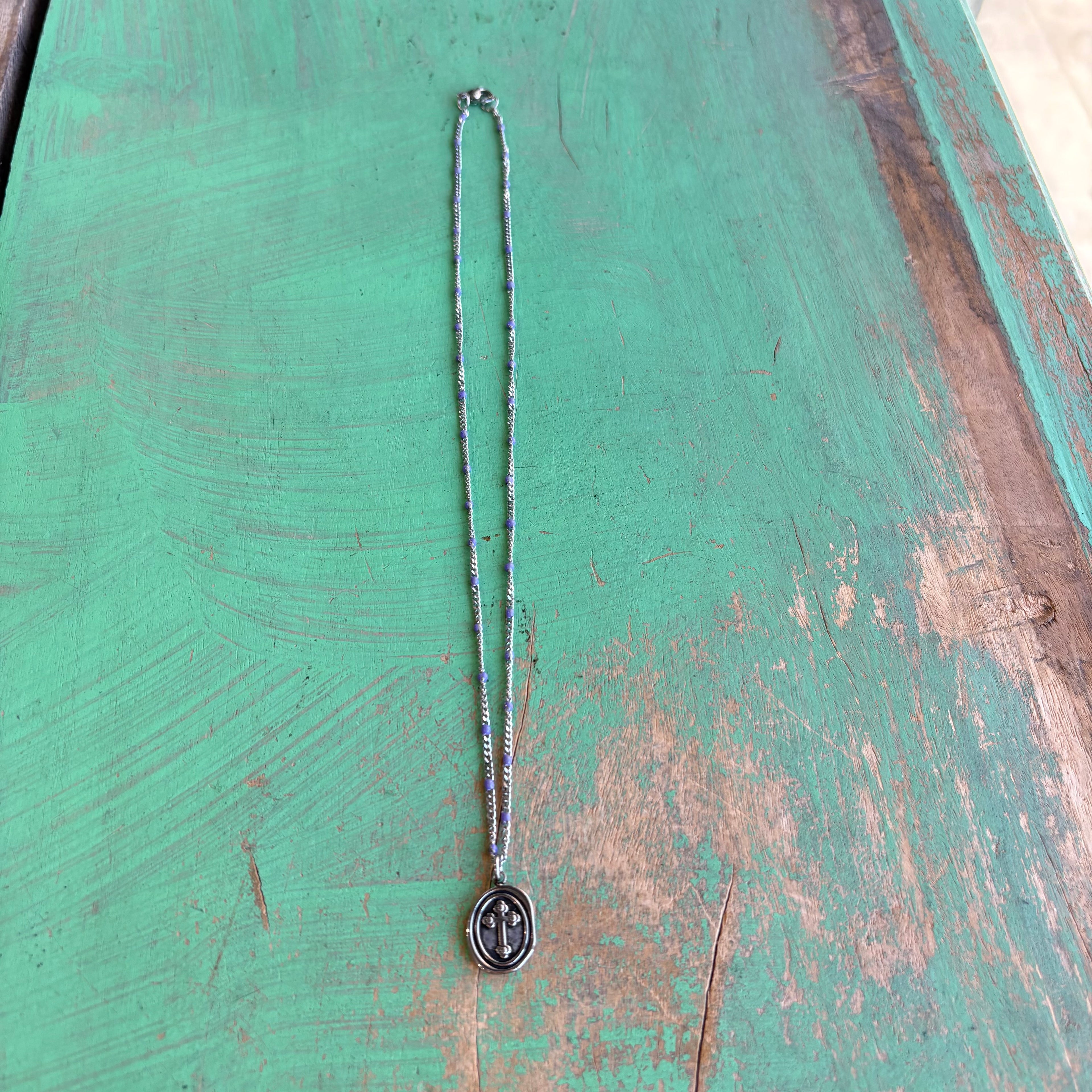 Lavender Cross Necklace