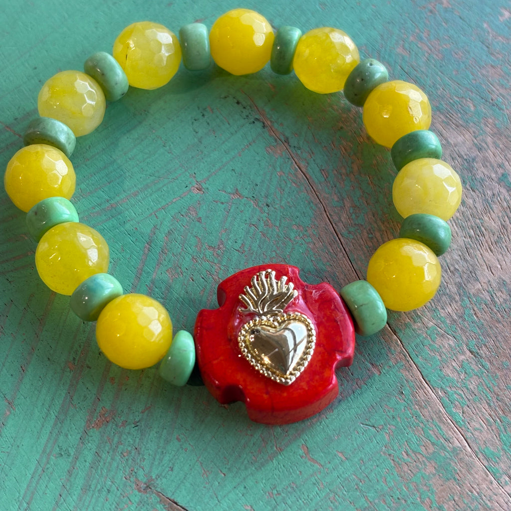 Orange Lime Sherbet Sacred Heart Bracelet